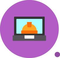 Laptop Flat Shadow Icon vector