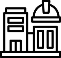 icono de línea de edificio de oficinas vector