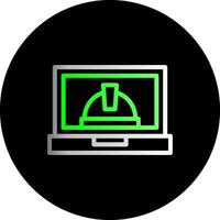 Laptop Dual Gradient Circle Icon vector