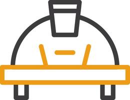 Hard Hat Line Circle Icon vector