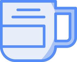 Coffee Mug Line Filled Blue Icon vector