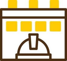 Calendar Yellow Lieanr Circle Icon vector