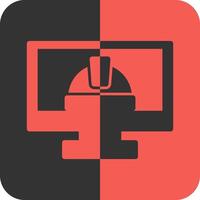 Monitor Red Inverse Icon vector