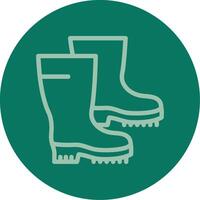 Work Boots Line Multi color Icon vector