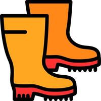 Work Boots Line Filled Icon vector