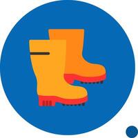 Work Boots Flat Shadow Icon vector