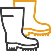 Work Boots Line Circle Icon vector