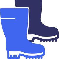 Work Boots Solid Two Color Icon vector