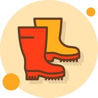 Work Boots Filled Shadow Circle Icon vector