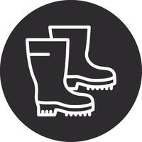 Work Boots Inverted Icon vector