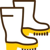 Work Boots Yellow Lieanr Circle Icon vector