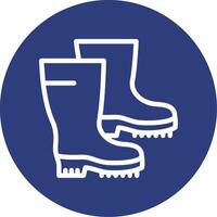 Work Boots Outline Circle Icon vector