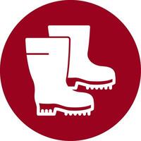 Work Boots Glyph Circle Icon vector