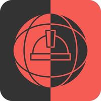 Globe Red Inverse Icon vector