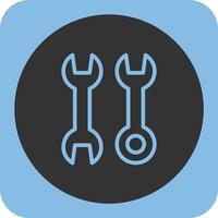 Wrench Linear Round Icon vector