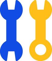 Wrench Flat Two Color Icon vector