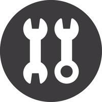 Wrench Glyph Circle Icon vector