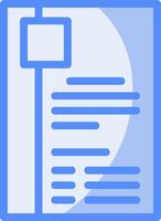 Resume Line Filled Blue Icon vector