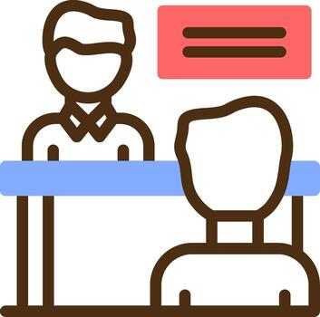 Interviewer and interviewee Color Filled Icon vector
