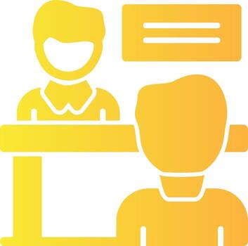 Interviewer and interviewee Solid Multi Gradient Icon vector