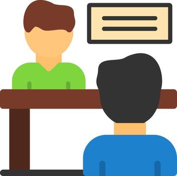 Interviewer and interviewee Flat Icon vector