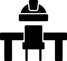 Desk Chair Glyph Icon vector