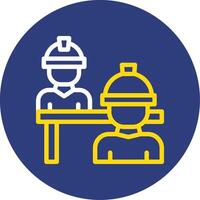 Interview Dual Line Circle Icon vector