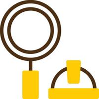 Magnifying Glass Yellow Lieanr Circle Icon vector