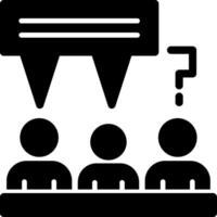 Group of people with speech bubbles for discussions Glyph Icon vector