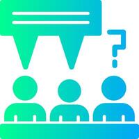 Group of people with speech bubbles for discussions Solid Multi Gradient Icon vector