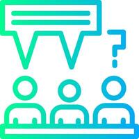 Group of people with speech bubbles for discussions Linear Gradient Icon vector