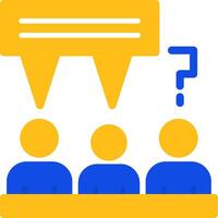 Group of people with speech bubbles for discussions Flat Two Color Icon vector