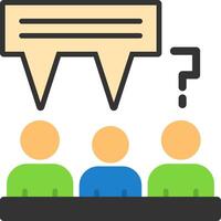 Group of people with speech bubbles for discussions Flat Icon vector