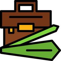 Briefcase and Tie Line Filled Icon vector