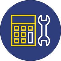 Calculator Dual Line Circle Icon vector