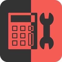 Calculator Red Inverse Icon vector