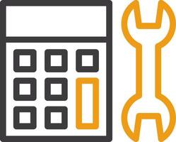 Calculator Line Circle Icon vector