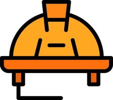 Worker Hat Line Filled Icon vector