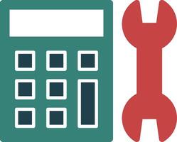 Calculator Glyph Two Color Icon vector