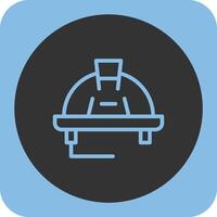 Worker Hat Linear Round Icon vector