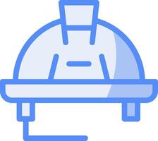 Worker Hat Line Filled Blue Icon vector