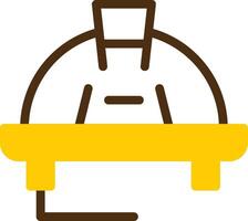 Worker Hat Yellow Lieanr Circle Icon vector