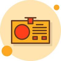 Employee ID Filled Shadow Circle Icon vector