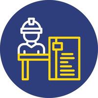 Job Interview Dual Line Circle Icon vector