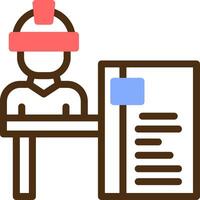 Job Interview Color Filled Icon vector