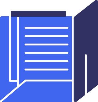 documento carpeta sólido dos color icono vector