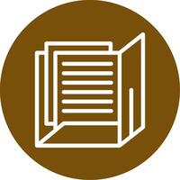 Document Folder Outline Circle Icon vector