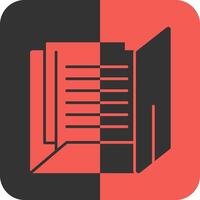 Document Folder Red Inverse Icon vector