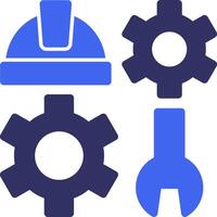 Gear Solid Two Color Icon vector