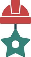 Star Glyph Two Color Icon vector